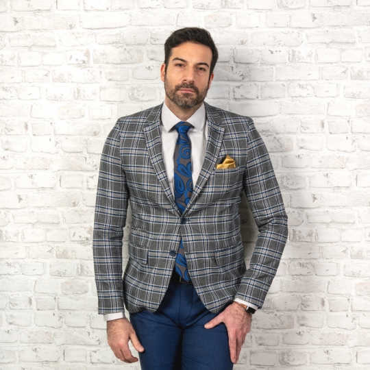 Roberto gray plaid suit